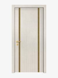 Ivory Oak  Interior Double Door Slabs - Aliyah 2 Inlay Design in Gold epoxy
