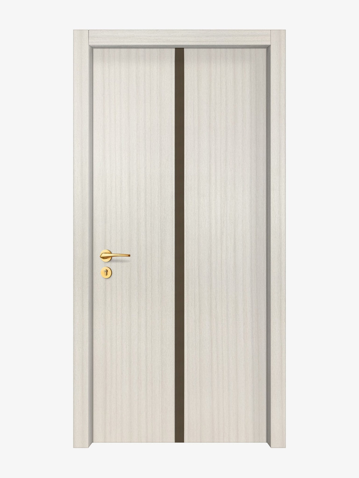 Ivory Oak  Interior Door Slab - Aliyah 1C Inlay Design in Bronze epoxy