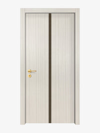 Ivory Oak  Interior Door Slab - Aliyah 1C Inlay Design in Bronze epoxy