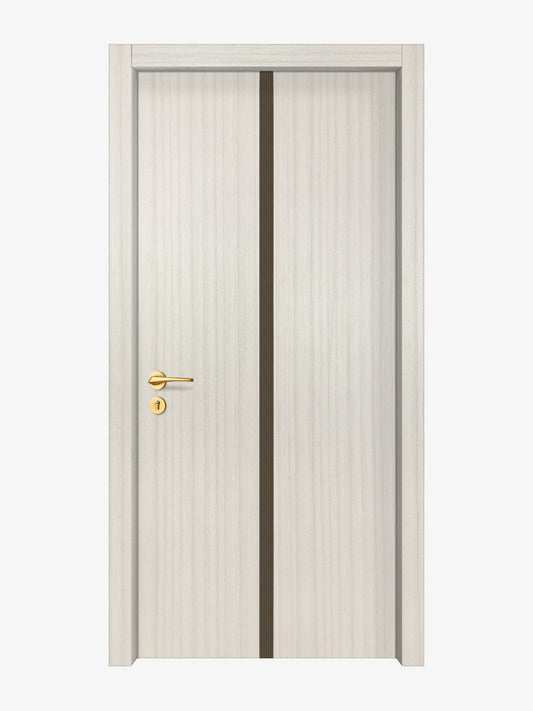 Ivory Oak  Interior Door Slab - Aliyah 1C Inlay Design in Bronze epoxy