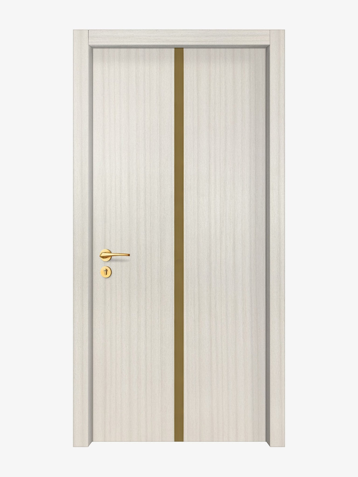 Ivory Oak  Interior Door Slab - Aliyah 1C Inlay Design in Gold epoxy