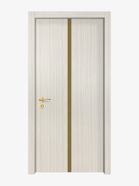 Ivory Oak  Interior Door Slab - Aliyah 1C Inlay Design in Gold epoxy