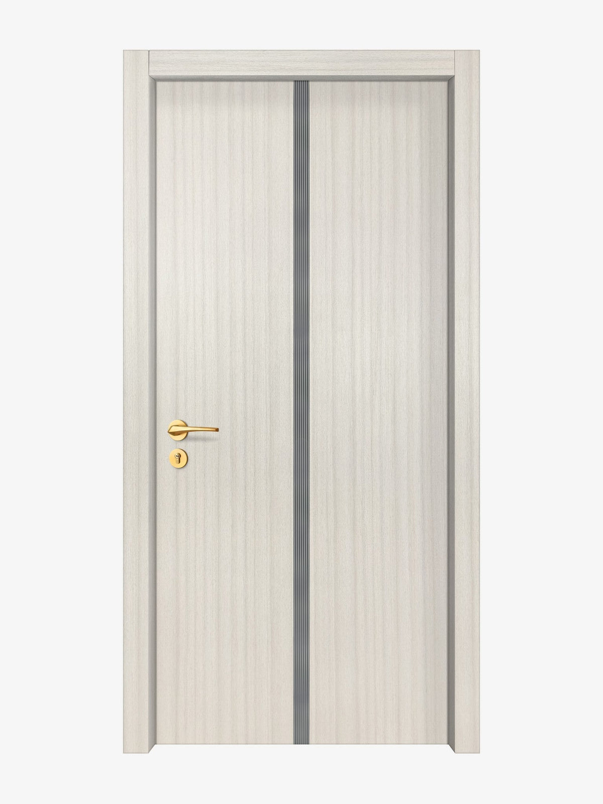 Ivory Oak  Interior Door Slab - Aliyah 1C Inlay Design in Gray epoxy