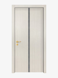 Ivory Oak  Interior Door Slab - Aliyah 1C Inlay Design in Gray epoxy