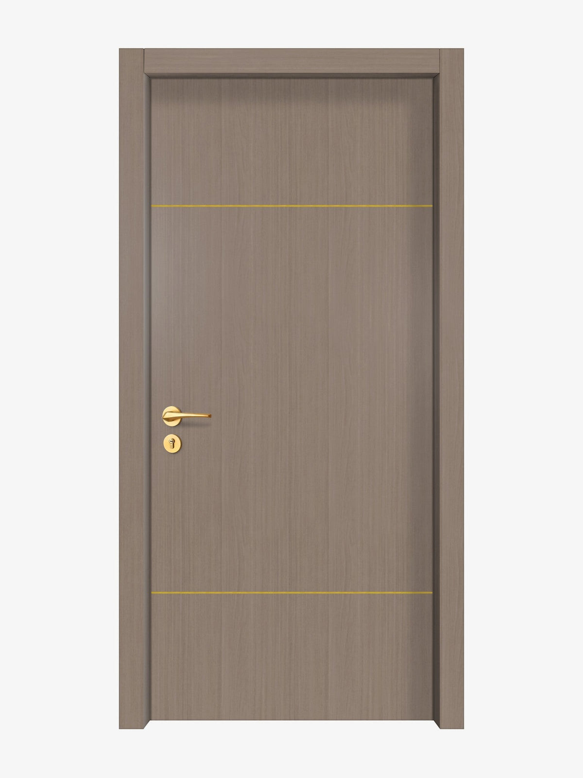 Rich Walnut Interior Door Slab - Elevar 2W Concave Design in Solar Gold epoxy