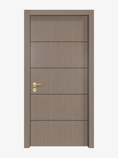 Rich Walnut Interior Door Slab - Elevar 4 Concave Design