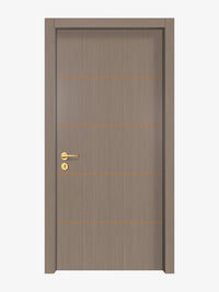 Rich Walnut Interior Door Slab - Elevar 4 Concave Design in Copper Pearl epoxy
