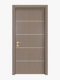 Rich Walnut Interior Double Door Slabs - Elevar 4 Concave Design in Bright White epoxy