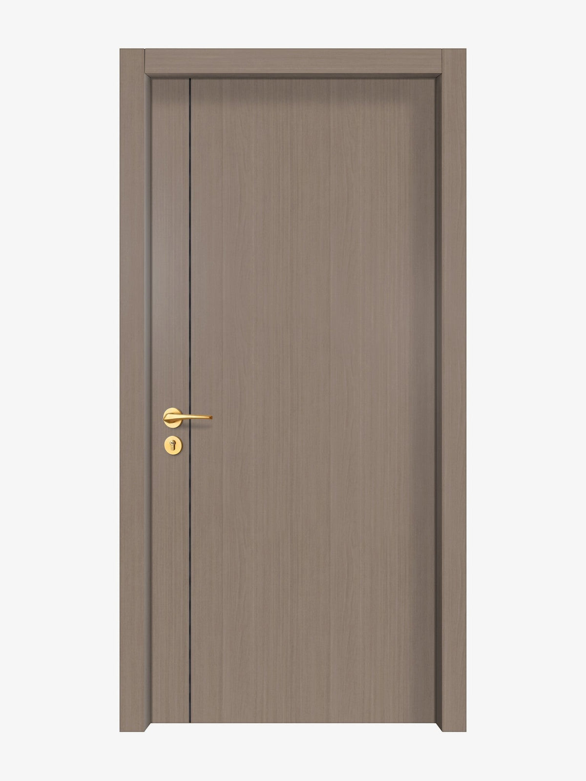 Rich Walnut Interior Door Slab - Aliyah 1L Concave Design in Black Pearl epoxy