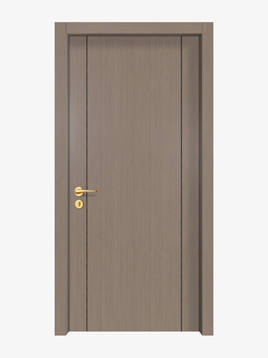 Rich Walnut Interior Door Slab - Aliyah 2 Concave Design in Black Pearl epoxy