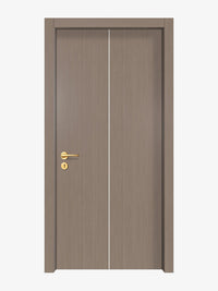 Rich Walnut Interior Double Door Slabs - Aliyah 1C Concave Design in Bright White epoxy