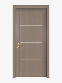 Rich Walnut Interior Double Door Slabs - Scala 3 Concave Design in Bright White epoxy