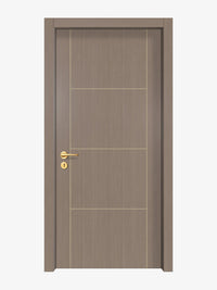 Rich Walnut Interior Door Slab - Scala 3 Concave Design in Almond Cream epoxy