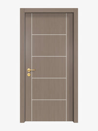Rich Walnut Interior Door Slab - Scala 4 Concave Design in Bright White epoxy