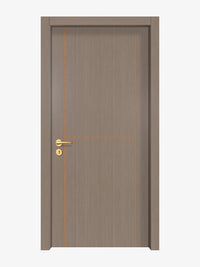 Rich Walnut Interior Door Slab - Scala 1 Concave Design in Copper Pearl epoxy