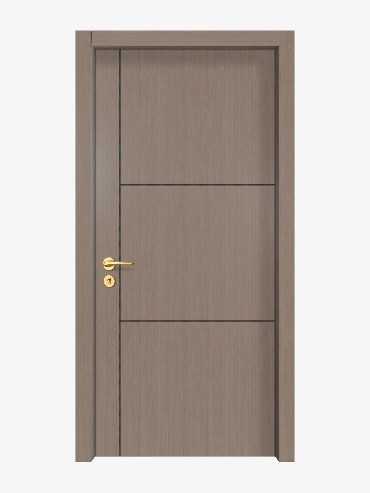 Rich Walnut Interior Door Slab - Axis 2 Concave Design in Black Pearl epoxy
