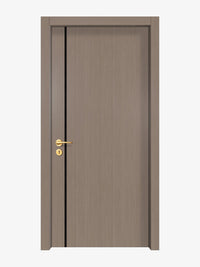 Rich Walnut Interior Door Slab - Aliyah 1L Inlay Design in Glossy Black epoxy