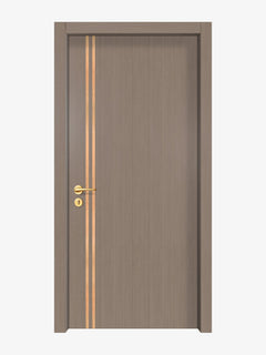 Rich Walnut Interior Door Slab - Aliyah 2L Inlay Design