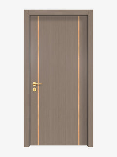 Rich Walnut Interior Door Slab - Aliyah 2 Inlay Design (I2203)