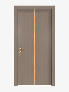 Rich Walnut Interior Door Slab - Aliyah 1C Inlay Design (I2204)