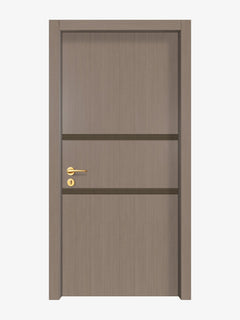 Rich Walnut Interior Door Slab - Elevar 2N Inlay Design (I5002)