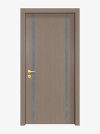 Rich Walnut Interior Double Door Slabs - Aliyah 2 Inlay Design in Gray epoxy