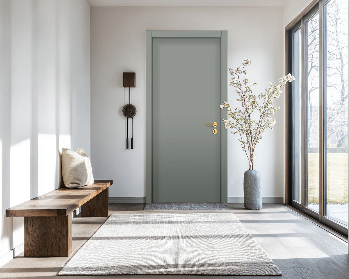 Slate Gray Interior Door Slab - Pulito, detail view