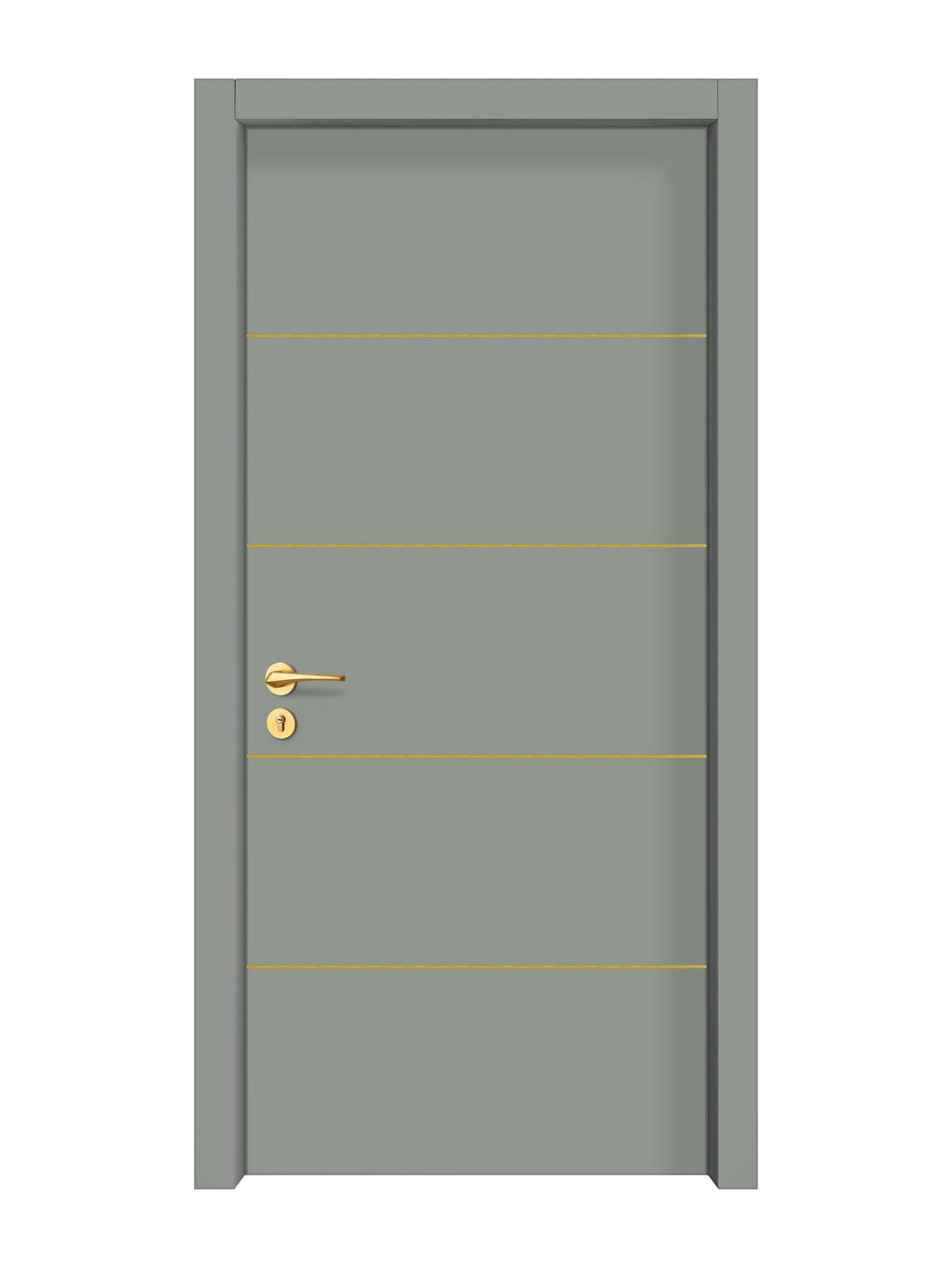 Slate Gray Interior Door Slab - Elevar 4 Concave Design in Solar Gold epoxy