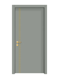 Slate Gray Interior Door Slab - Aliyah 2L Concave Design in Solar Gold epoxy