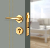 Slate Gray Interior Door Slab - Aliyah 2L Concave Design in Solar Gold epoxy, angled view