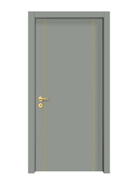Slate Gray Interior Door Slab - Aliyah 2 Concave Design in Solar Gold epoxy