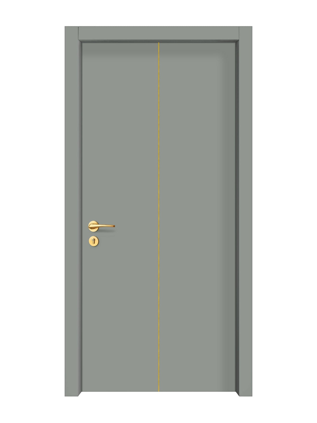 Slate Gray Interior Door Slab - Aliyah 1C Concave Design in Solar Gold epoxy