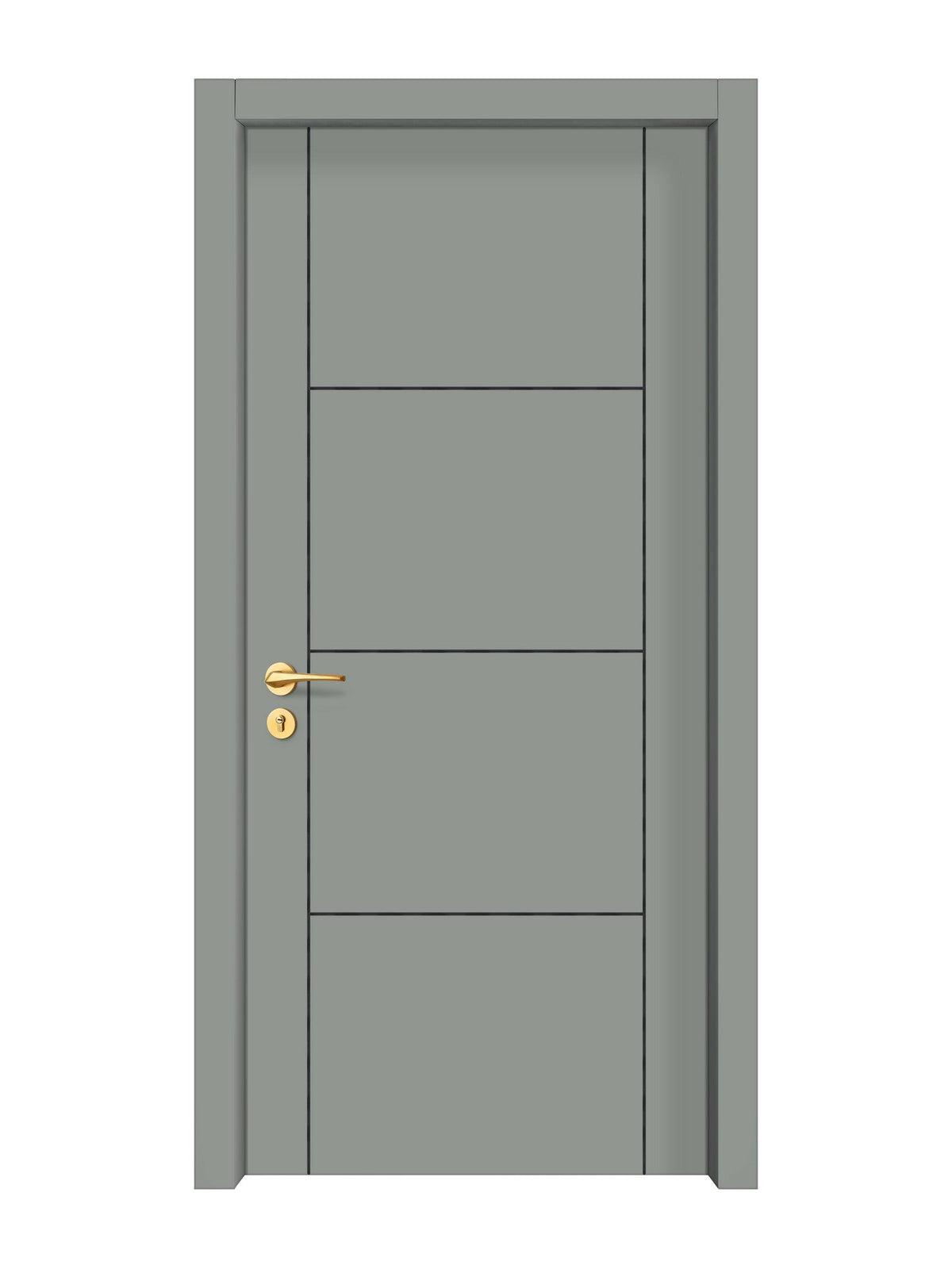 Slate Gray Interior Double Door Slabs - Scala 3 Concave Design in Black Pearl epoxy