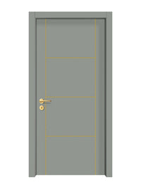 Slate Gray Interior Door Slab - Scala 3 Concave Design in Solar Gold epoxy