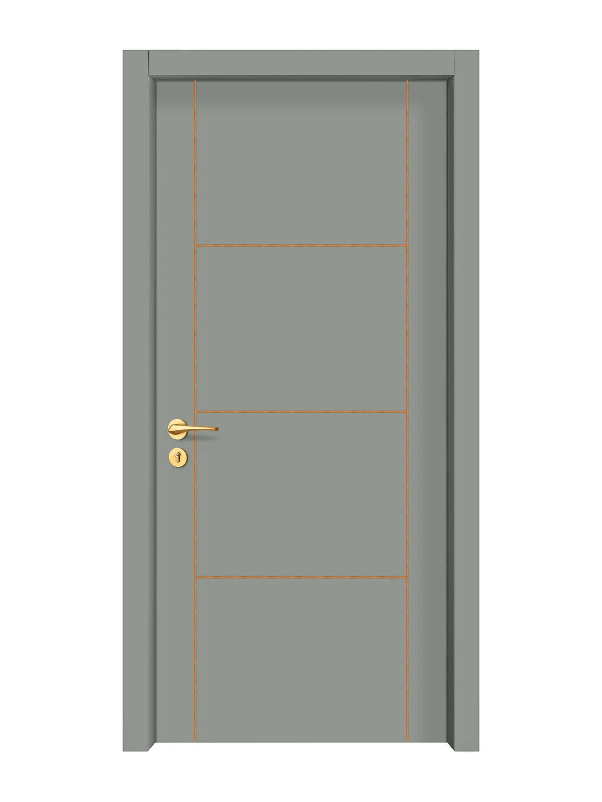 Slate Gray Interior Double Door Slabs - Scala 3 Concave Design in Copper Pearl epoxy