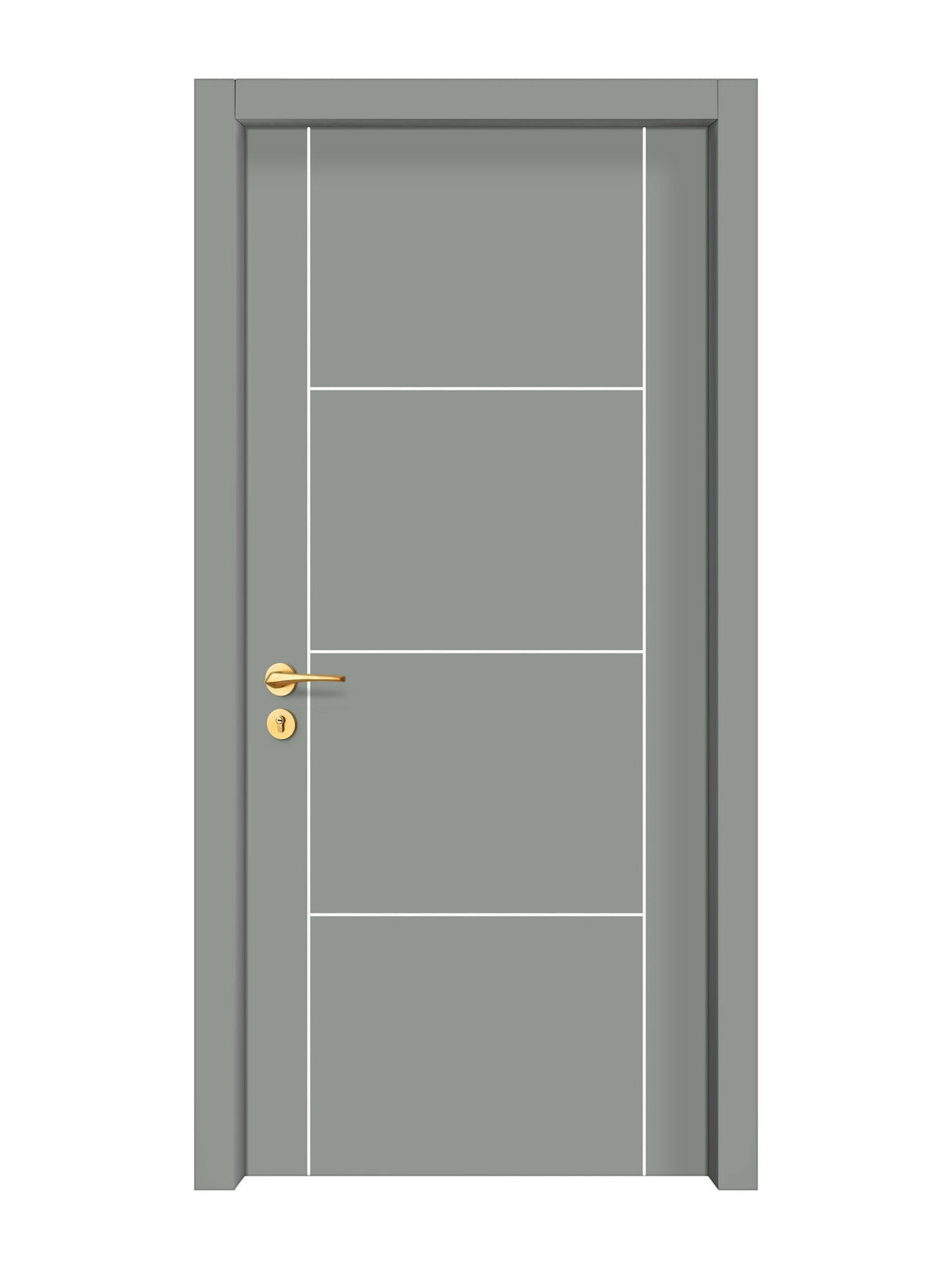 Slate Gray Interior Door Slab - Scala 3 Concave Design in Bright White epoxy