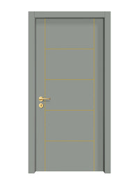 Slate Gray Interior Door Slab - Scala 4 Concave Design in Solar Gold epoxy