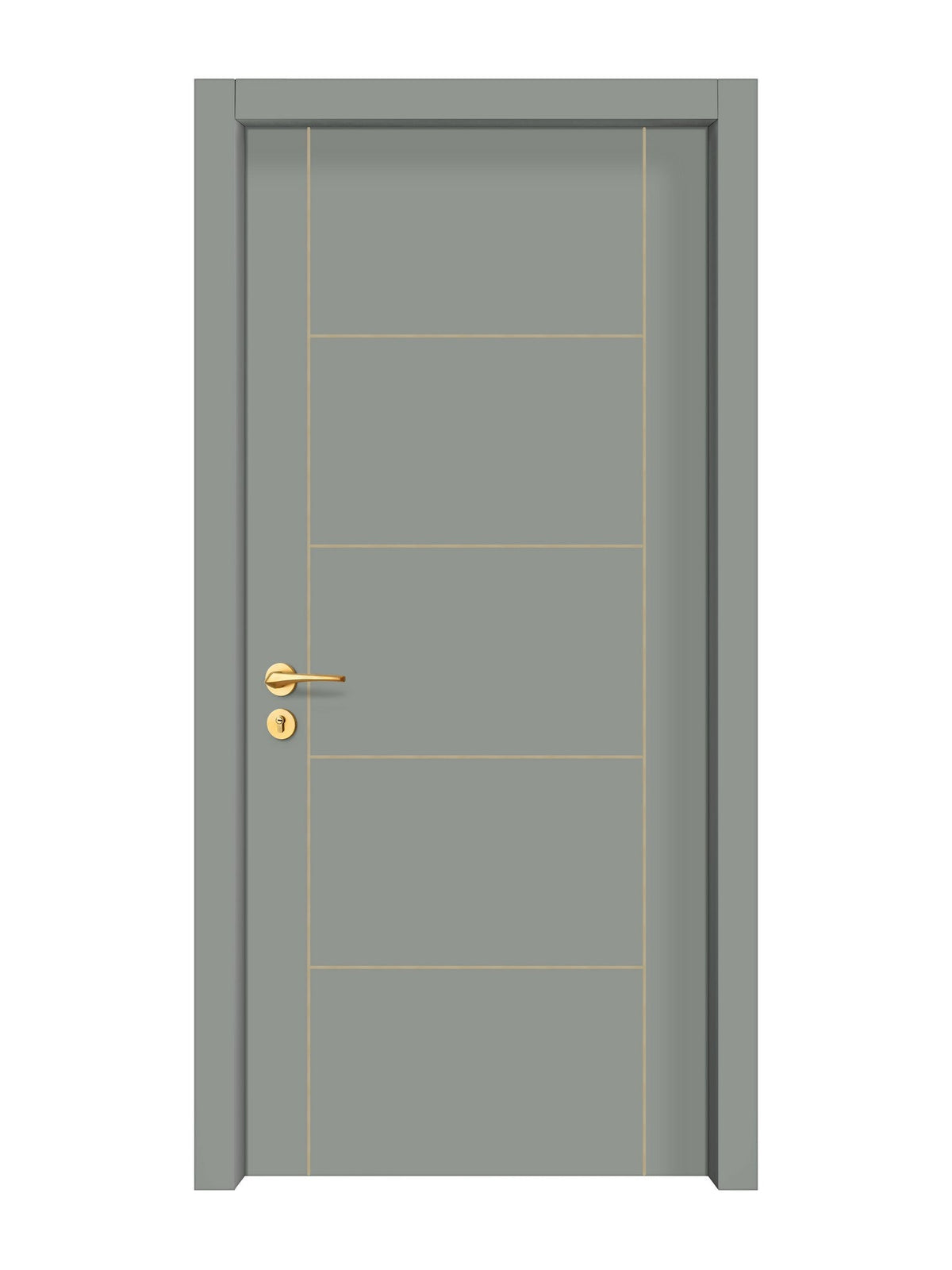 Slate Gray Interior Double Door Slabs - Scala 4 Concave Design in Almond Cream epoxy