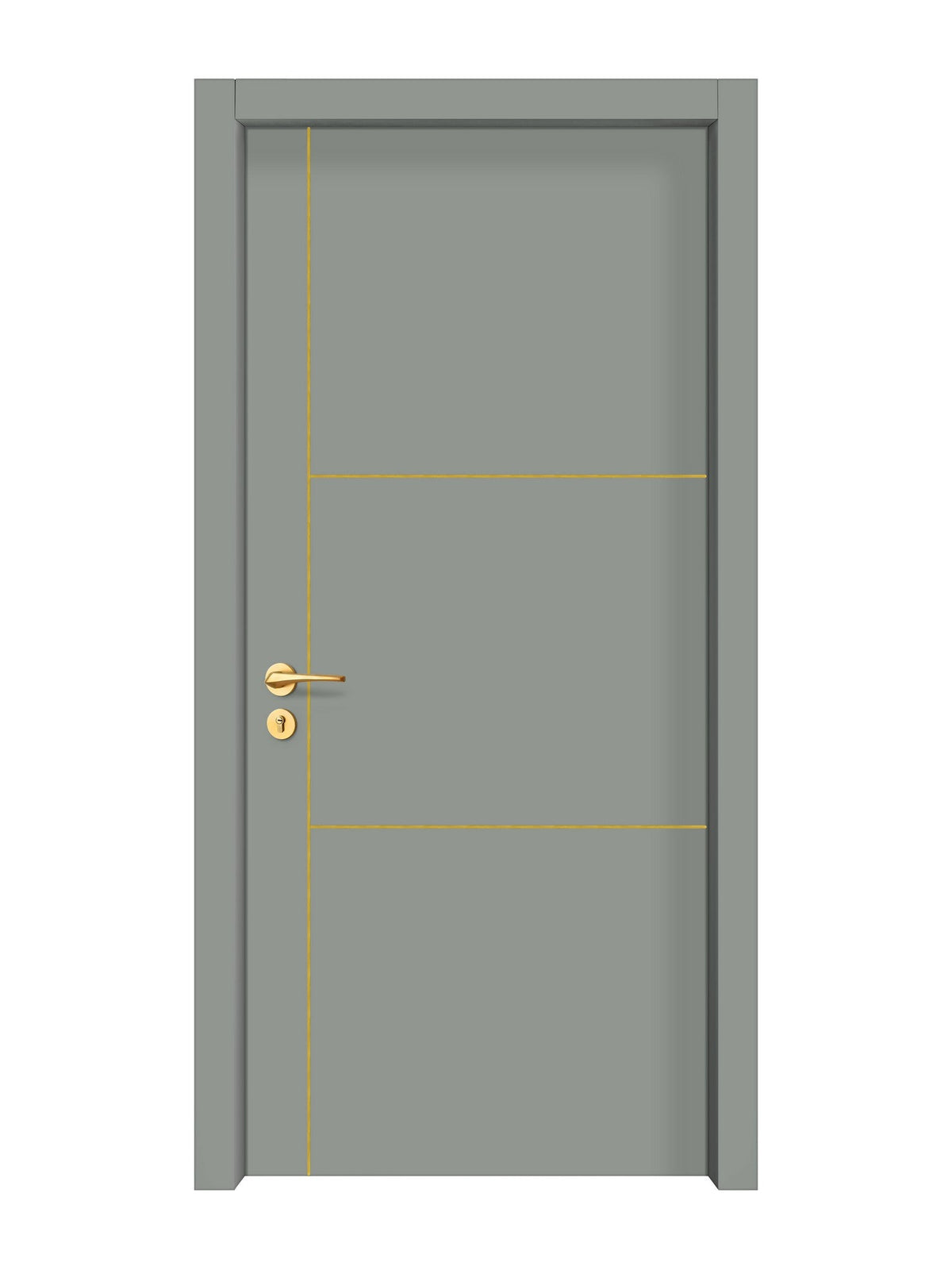 Slate Gray Interior Door Slab - Axis 2 Concave Design in Solar Gold epoxy