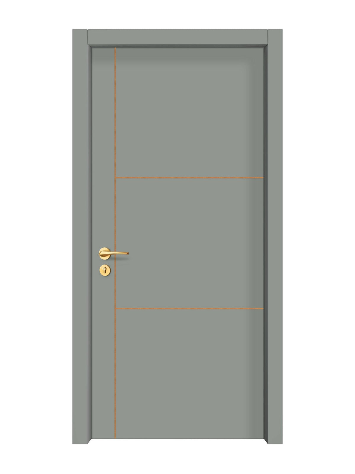 Slate Gray Interior Double Door Slabs - Axis 2 Concave Design in Copper Pearl epoxy