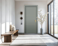 Slate Gray Interior Double Door Slabs - Axis 2 Concave Design in Almond Cream epoxy, detail view