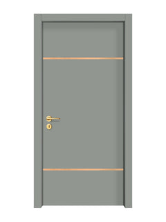 Slate Gray Interior Door Slab - Elevar 2W Inlay Design (I2001)