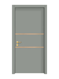 Slate Gray Interior Door Slab - Elevar 2N Inlay Design in Brushed Rose Gold epoxy