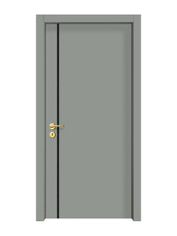 Slate Gray Interior Double Door Slabs - Aliyah 1L Inlay Design in Glossy Black epoxy