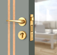 Slate Gray Interior Door Slab - Aliyah 2L Inlay Design in Brushed Rose Gold epoxy, angled view