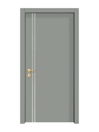 Slate Gray Interior Door Slab - Aliyah 2L Inlay Design in Satin Silver epoxy