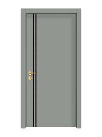 Slate Gray Interior Double Door Slabs - Aliyah 2L Inlay Design in Glossy Black epoxy