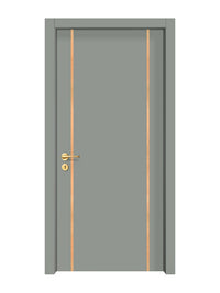 Slate Gray Interior Door Slab - Aliyah 2 Inlay Design in Brushed Rose Gold epoxy