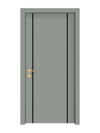 Slate Gray Interior Double Door Slabs - Aliyah 2 Inlay Design in Glossy Black epoxy