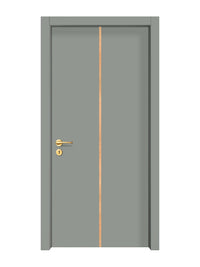 Slate Gray Interior Door Slab - Aliyah 1C Inlay Design in Brushed Rose Gold epoxy